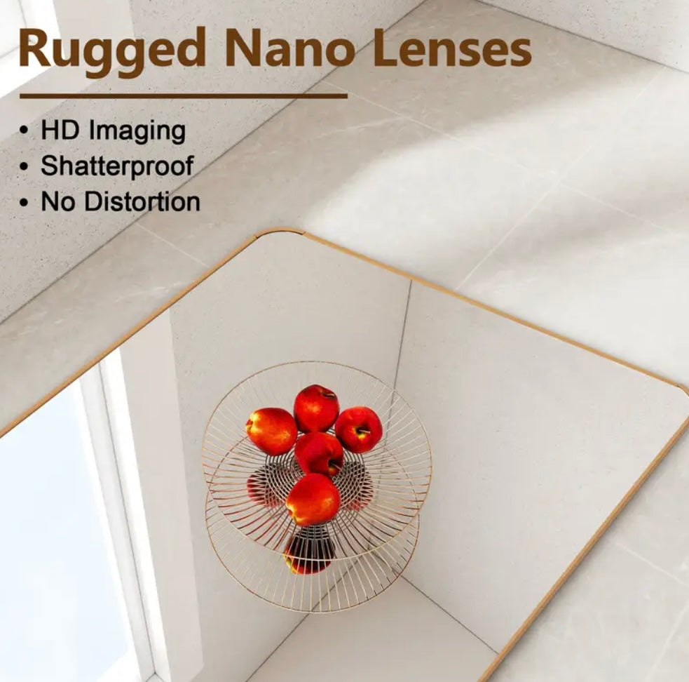 Tempered Glass Full Length Mirror - 160x50cm/150 x 40 cm Aluminium Alloy Standing/Wall | Rectangular Floor Mirror for Bedroom, Hallway & Dressing Room | Lean, Hang or Mount