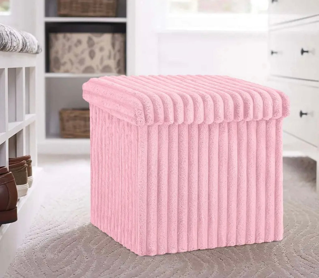Ribbed Storage Box Ottoman