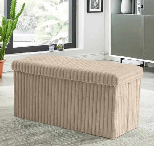 Ribbed Storage Box Ottoman